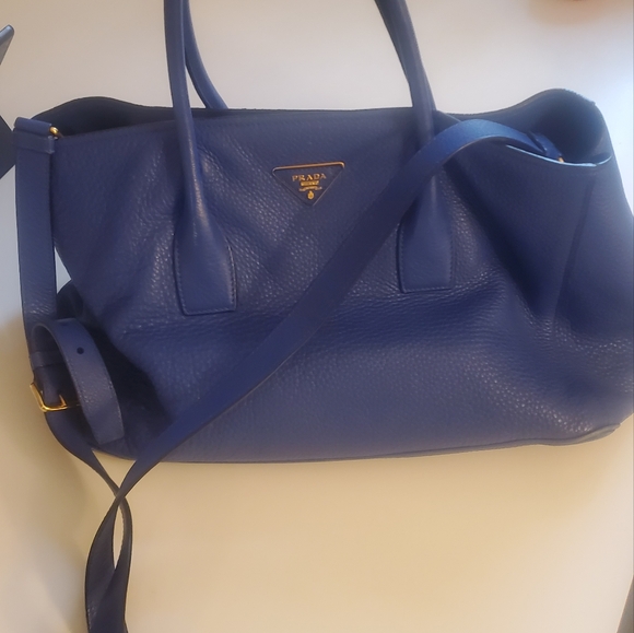 Prada vitello 2way blue bag - Picture 3 of 13